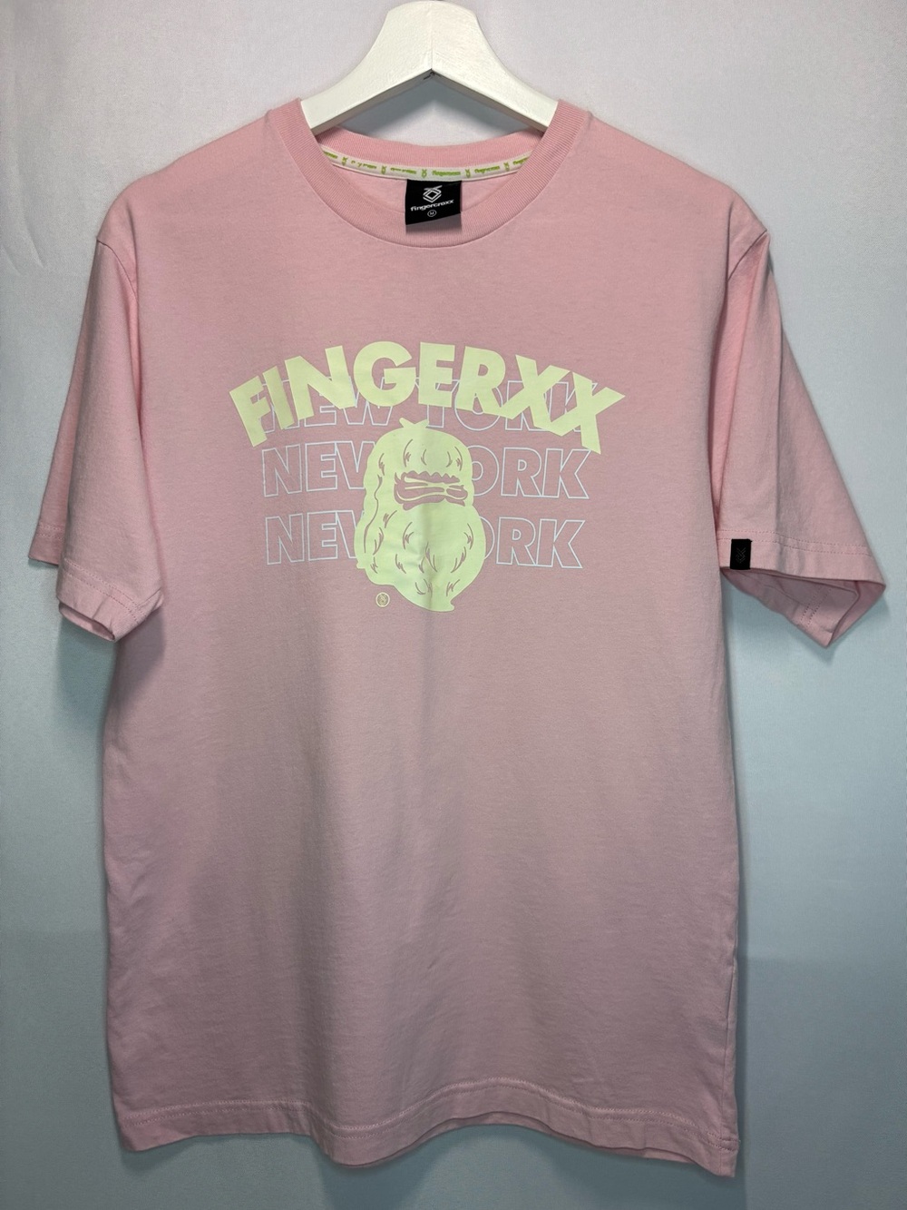 Fingercroxx New York Ape Head Graphic T Shirt Pink Mens Size M